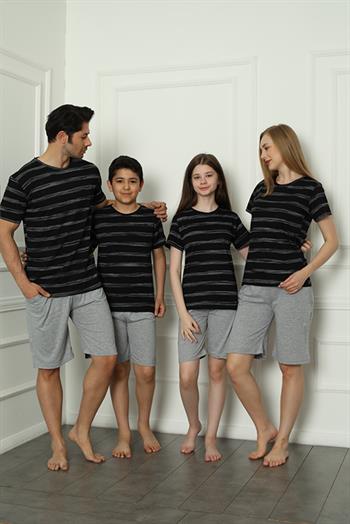 Akbeniz Aile Penye Şortlu Pijama Takım (baba - oğul ) 50115 Ayrı Ayrı Satılır . Fiyatları Farklıdır