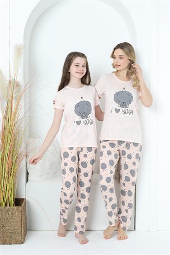 Akbeniz Anne Kız Aile I Love Yoga Pijama Takım Ayrı Ayrı Satılır 50101