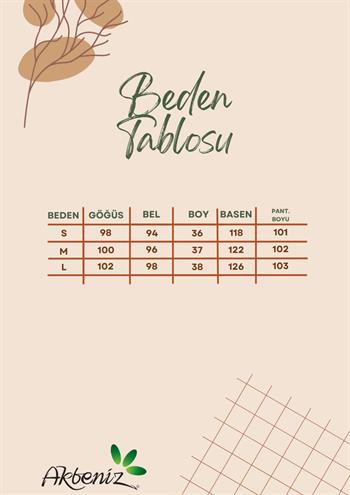 Akbeniz Baskılı Crop T-Shirt Pantolon Takım Kum Kahve