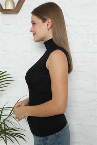 Akbeniz Bayan Sıfır Kol Yarım Balıkçı Yaka Body 262S
