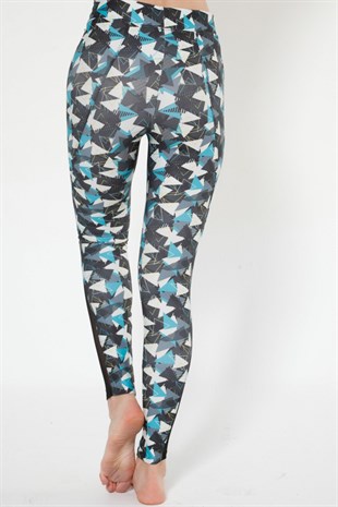 Akbeniz Desenli Tüllü Tayt 58955