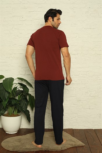 Akbeniz Erkek Bordo 3lü Pijama Takım 6824