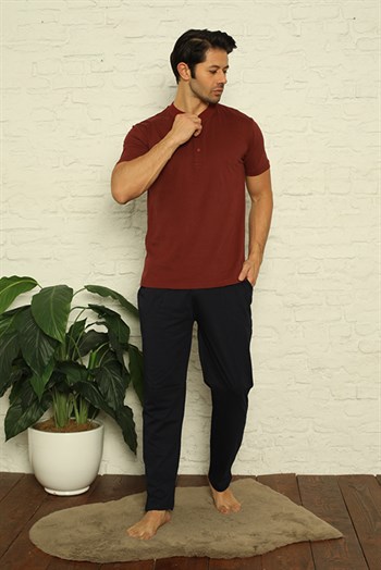 Akbeniz Erkek Bordo 3lü Pijama Takım 6824