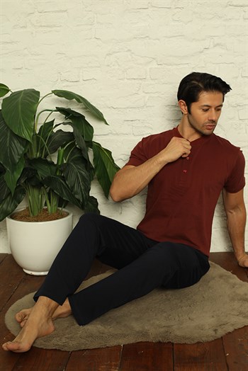 Akbeniz Erkek Bordo 3lü Pijama Takım 6824