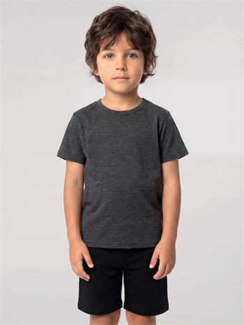 Akbeniz Erkek Çocuk Füme Basic Kısa Kollu Şortlu Pijama Takımı