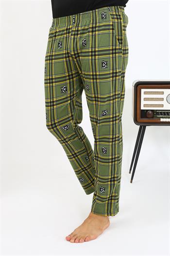 Akbeniz Erkek Ekoseli Desen Penye Tek Alt Pijama 27540 Haki