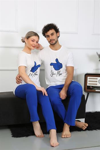 Akbeniz Erkek Pamuk Penye Sevgili Kombini Pijama Takımı Beyaz 50129 Tek Takım Fiyatıdır