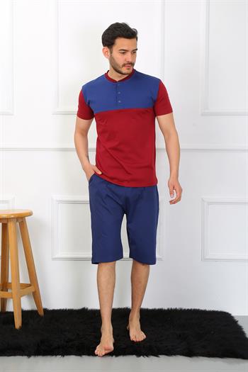 Akbeniz Erkek Penye 3lü Parlamentmavi Parçalı Pijama Takımı 6823