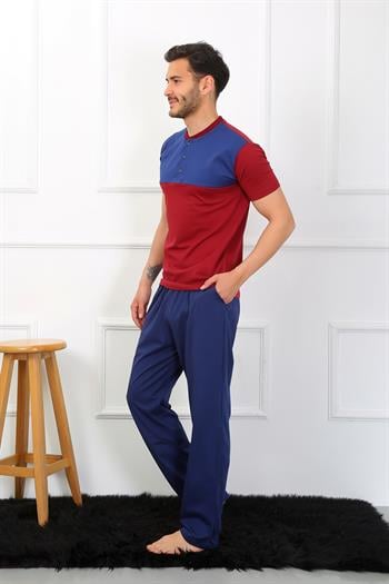 Akbeniz Erkek Penye 3lü Parlamentmavi Parçalı Pijama Takımı 6823