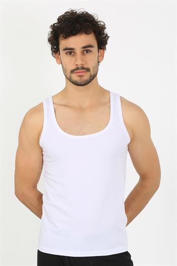 Akbeniz Erkek Penye Beyaz Atlet  6566