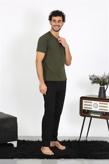 Akbeniz Erkek Penye Haki 3lü Pijama Takımı 6848