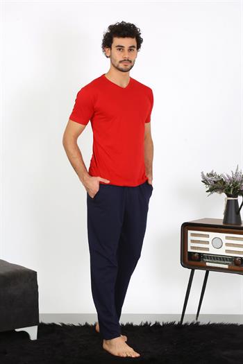 Akbeniz Erkek Penye Kırmızı 3lü Pijama Takımı 6848