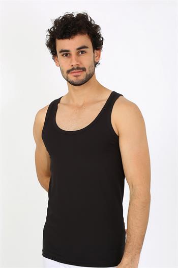 Akbeniz Erkek Penye Siyah Atlet 6566