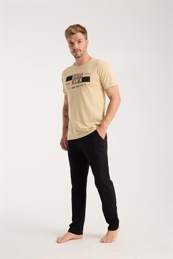 Akbeniz Erkek Ten Rengi Kısa Kol Pijama Takımı
