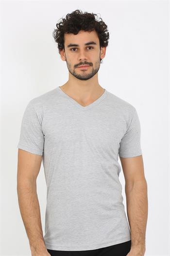 Akbeniz Erkek V Yaka Gri Penye Atlet 6560
