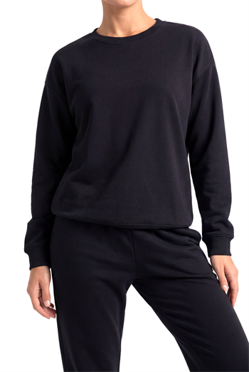 Akbeniz Kadın Basic Sweatshirt Eşofman Takımı – Siyah