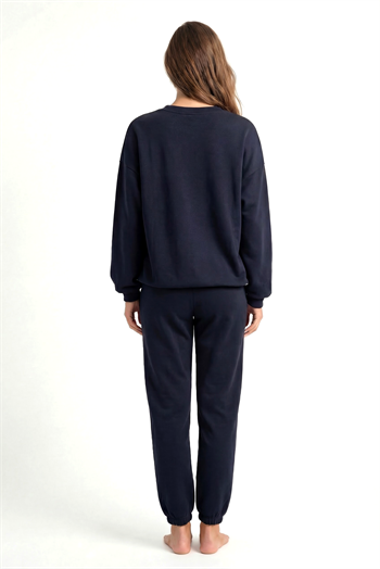 Akbeniz Kadın Basic Sweatshirt Eşofman Takımı – Siyah