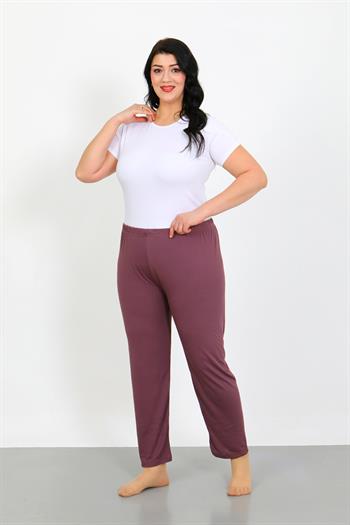 Akbeniz Kadın Büyük Beden Mürdüm Tek Alt Pijama 27555