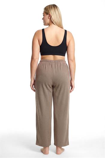 Akbeniz Kadın Büyük Beden Rahat Kesim Cepli Pijama Altı Kahverengi