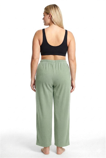 Akbeniz Kadın Büyük Beden Rahat Kesim Cepli Pijama Altı Yeşil 