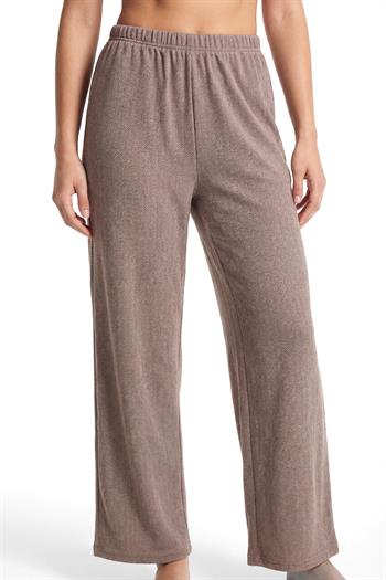Akbeniz Kadın Büyük Beden Rahat Kesim Cepli Pijama Altı Kahverengi