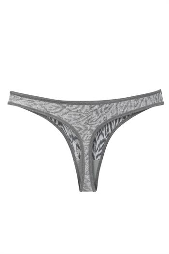 Akbeniz Kadın Gri Zebra Desenli 2li Tanga Slip