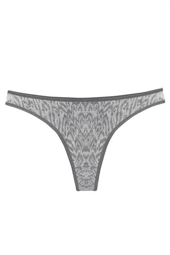 Akbeniz Kadın Gri Zebra Desenli 2li Tanga Slip