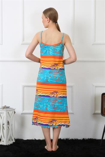 Akbeniz Kadın İp Askılı Uzun Gecelik 826