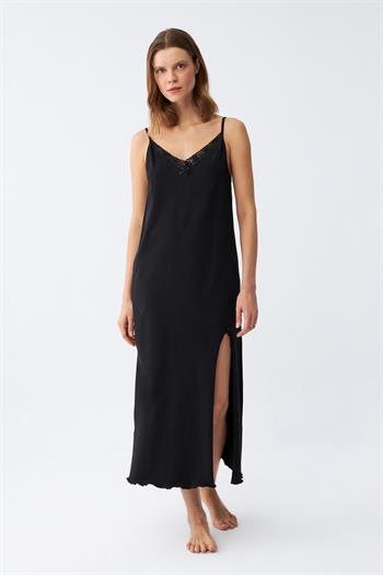 Akbeniz Kadın İp Askılı Uzun Gecelik 901