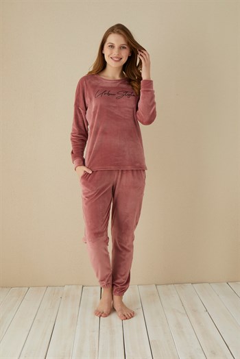 Akbeniz Kadın Kadife Pijama Takım 9046