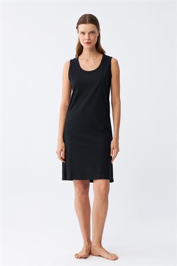 Akbeniz Kadın Kalın Askılı Penye Gecelik Siyah 14001