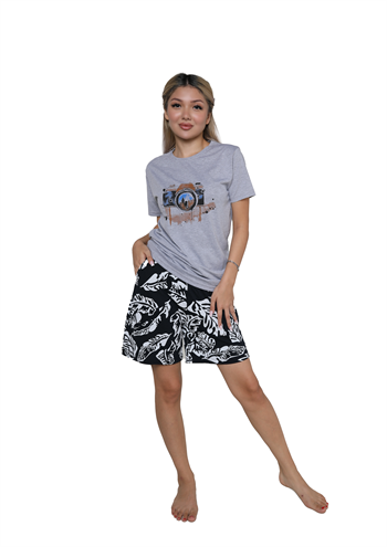 Akbeniz Kadın Kısa Kol Şortlu Pijama Takım 3626 