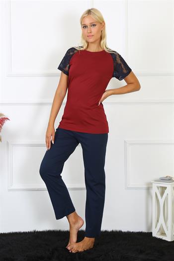 Akbeniz Kadın Kolu Dantelli Penye Pijama Takım 4149