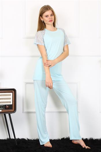 Akbeniz Kadın Kolu Dantelli Penye Pijama Takım 4151