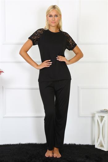 Akbeniz Kadın Kolu Dantelli Penye Pijama Takım 4147