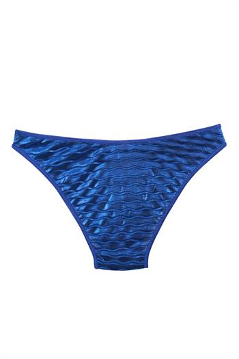 Akbeniz Kadın Mavi Dalga Desenli Parlak 2li Slip