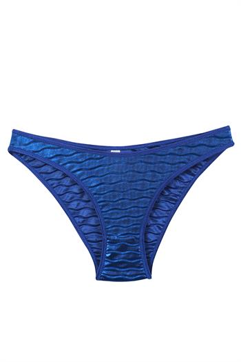 Akbeniz Kadın Mavi Dalga Desenli Parlak 2li Slip