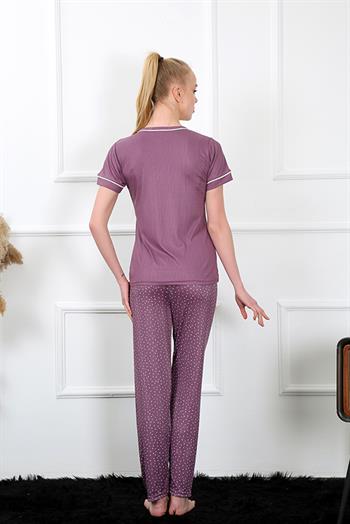 Akbeniz Kadın Mürdüm Kısa Kol Pijama Takım 20388