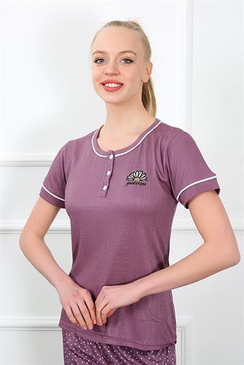 Akbeniz Kadın Mürdüm Kısa Kol Pijama Takım 20388
