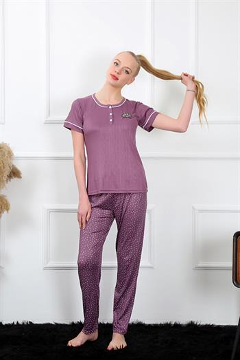 Akbeniz Kadın Mürdüm Kısa Kol Pijama Takım 20388