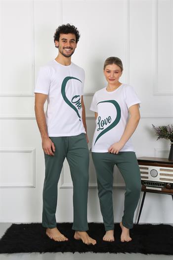 Akbeniz Kadın Pamuk Penye Sevgili Kombini Pijama Takımı Beyaz 50127 Tek Takım Fiyatıdır