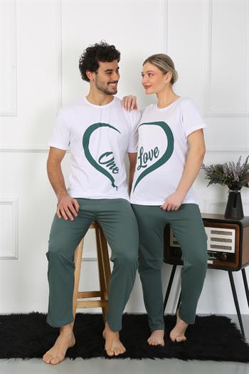 Akbeniz Kadın Pamuk Penye Sevgili Kombini Pijama Takımı Beyaz 50127 Tek Takım Fiyatıdır