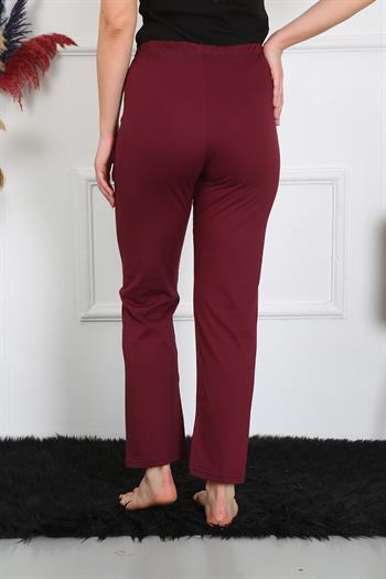 Akbeniz Kadın Pamuk Penye Tek Alt Pijama Bordo 27513