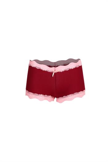 Akbeniz Kadın Pamuklu 2li Boxer Bordo 40265