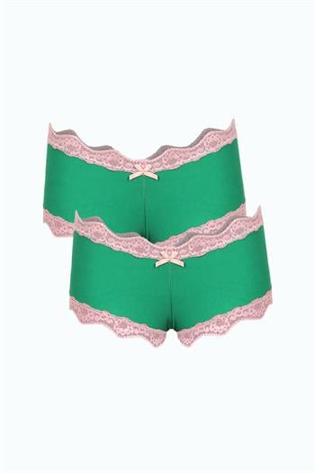 Akbeniz Kadın Pamuklu 2li Boxer Fıstık Yeşili 40277