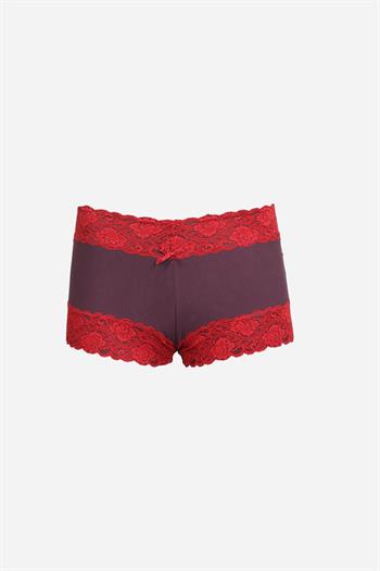 Akbeniz Kadın Pamuklu 2li Boxer Mürdüm 40277