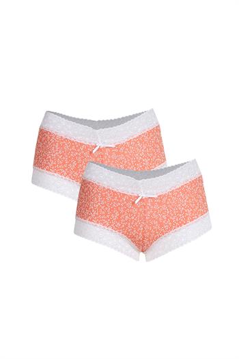 Akbeniz Kadın Pamuklu 2li Boxer Somon 40266