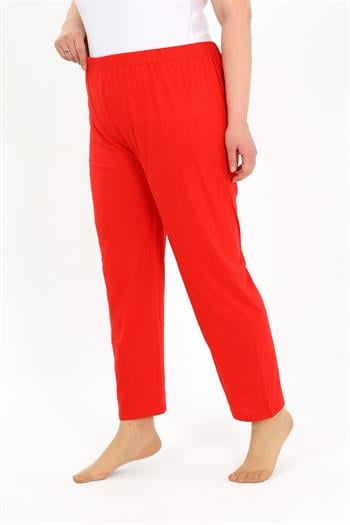 Akbeniz Kadın Pamuklu Büyük Beden Alt Pijama Kırmızı 27560 