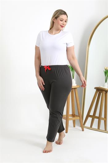 Akbeniz Kadın Pamuklu Büyük Beden Alt Pijama 27559 Füme