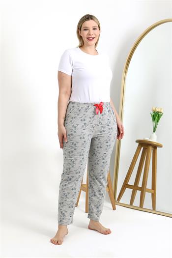 Akbeniz Kadın Pamuklu Büyük Beden Alt Pijama 27558 Gri